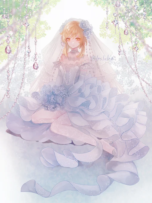 ウェディングドレス蛍ちゃん
#原神 #Lumine 