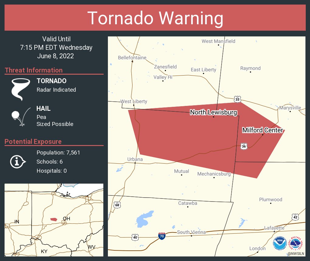 NWS Tornado on Twitter "Tornado Warning including North Lewisburg OH
