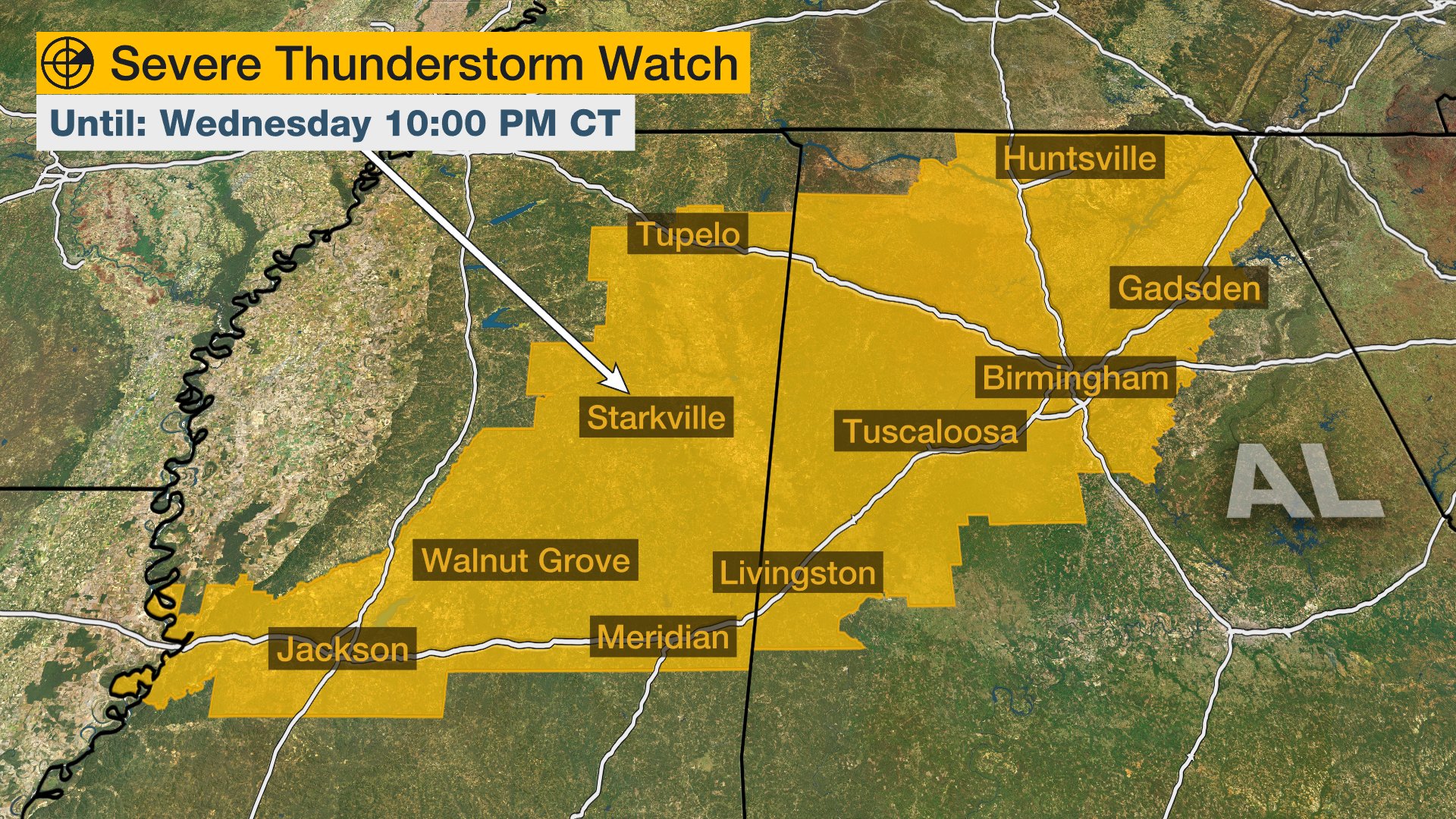 The Weather Channel on Twitter "Severe thunderstorm watch in effect for parts of Mississippi