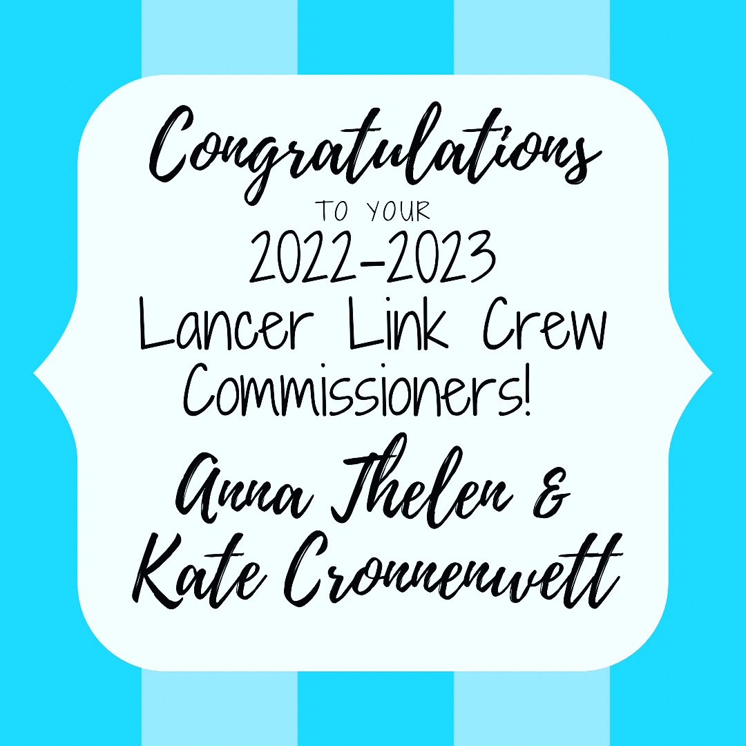 SMELinkCrew's tweet photo. Congrats to these awesome Lancers, elected as commissioners by their fellow Link Leaders! https://t.co/Sk6O7fZMDR
