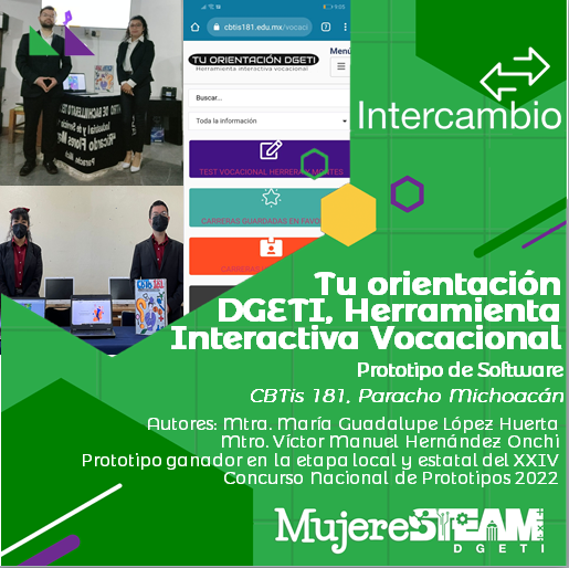 MujerSTeamDGETI's tweet photo. Este #MiércolesdeIntercambio es un honor para este colectivo #MujereSTeamDGETI presentar la #plataformaweb “Tu orientación DGETI, Herramienta Interactiva Vocacional”, que se encuentra alojada en el siguiente enlace https://t.co/DhJ1n0Gw7d https://t.co/iqjPSXPCWn