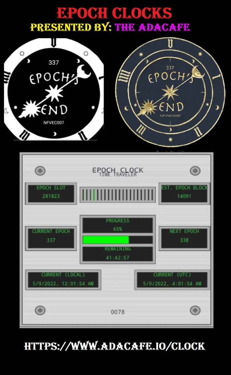 Flawwed1Art's tweet photo. Get your #EpochClock brought to u by @TheADAcafe and minting now at https://t.co/utBq3znKUW
A great way to help support the Twitter spaces hosts we all enjoy and learn from daily.
#CNFT #NFT #Cardano #CardanoCommunity #cryptocurrency #CardanoADA #NFTCommmunity https://t.co/sromR1HOiM