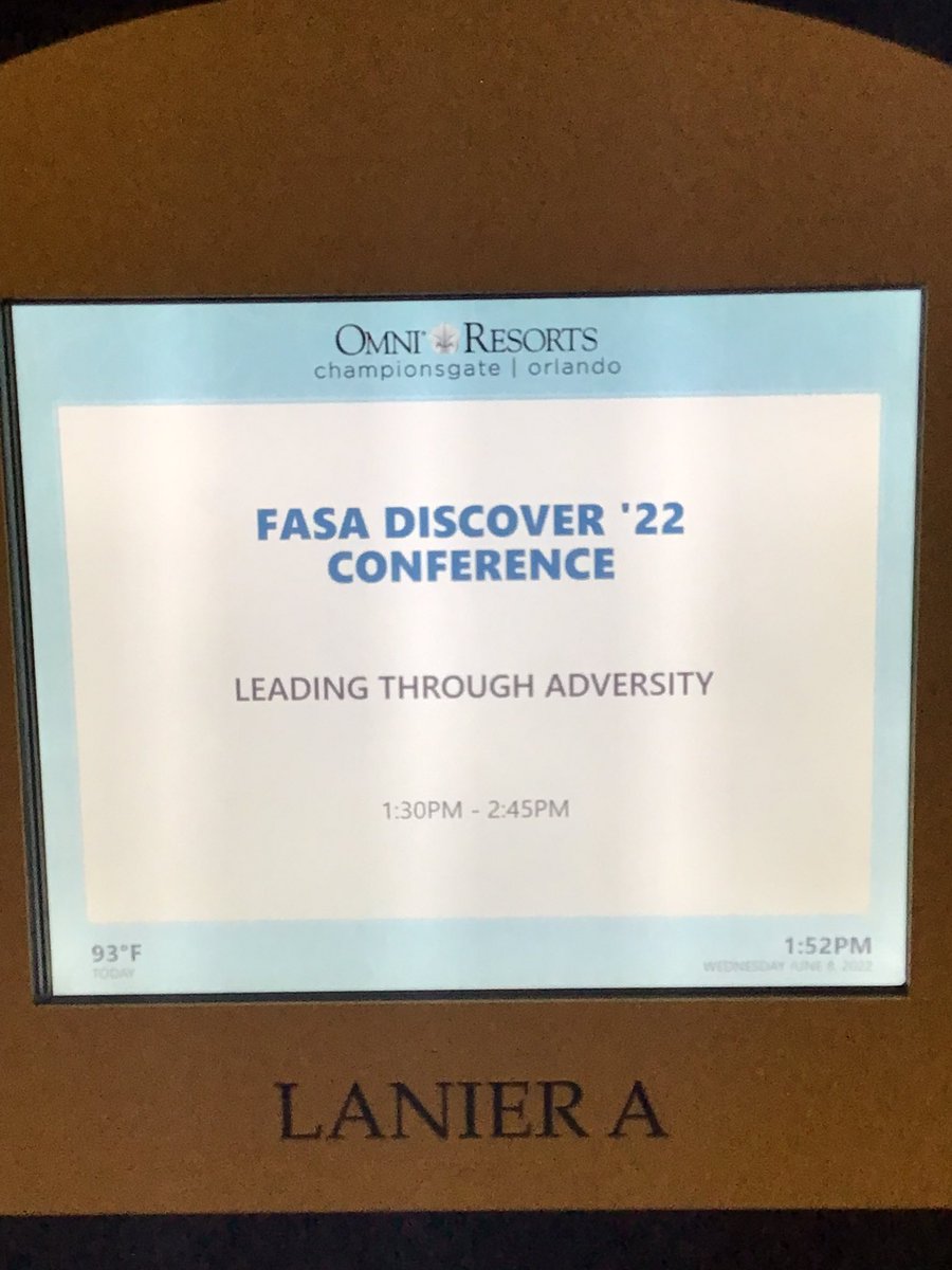 SchoolLeadersFL's tweet photo. Jen Halter and Kyle Dresback presenting “Leading Through Adversity”. #FASAConf #Discover22 https://t.co/4kIMLq2ST3