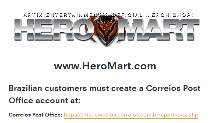 Attention, Brazilian Shoppers: We want to make sure your orders get to you safely, please follow these steps to ensure successful delivery! Create an account with your local post office Correios and spread the word to make sure your friends do as well! 

heromart.com/pages/brazilia…