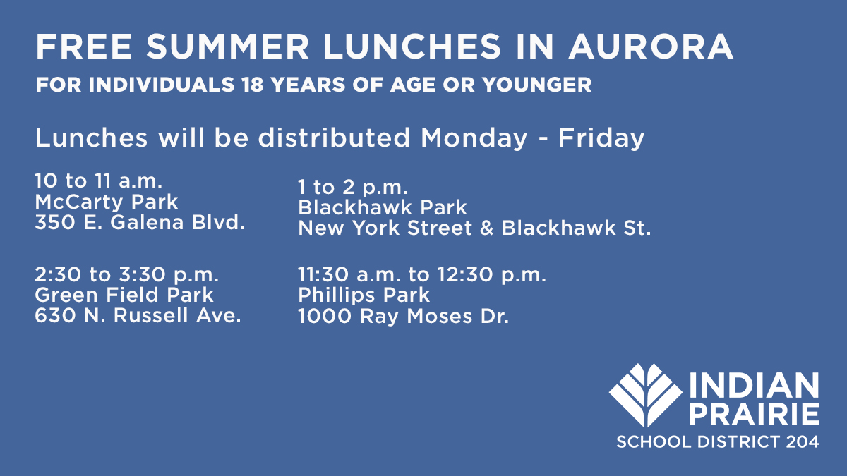 Meals on the Move Program offers free summer lunches for Aurora youth. More info here: ipsd.org/news.aspx?id=1…