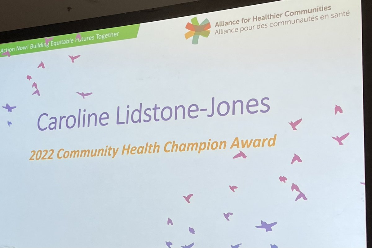 Big congrats to <a href="/iphcc_ca/">Indigenous Primary Health Care Council</a> CEO Caroline Lidstone-Jones, recipient of the 2022 Community Health Champion award for work in ensuring a culturally safe, accessible and #IndigenousHealth-focused pandemic response, and expanding Cultural Safety training efforts. 🎉#ActionNow2022
