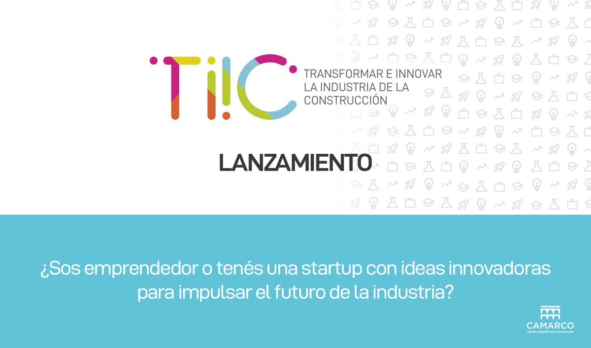 🚀​ ¡Lanzamos la #ConvocatoriaTIIC2022! ¿Tenés ideas o propuestas #innovadoras para la industria de la construcción? Con el respaldo de <a href="/CamarcoArg/">Cámara Argentina de la Construcción</a>, el espacio de #TICC abrió la #Convocatoria2022. Postulate en el siguiente enlace➡️ bit.ly/3QbnRLB