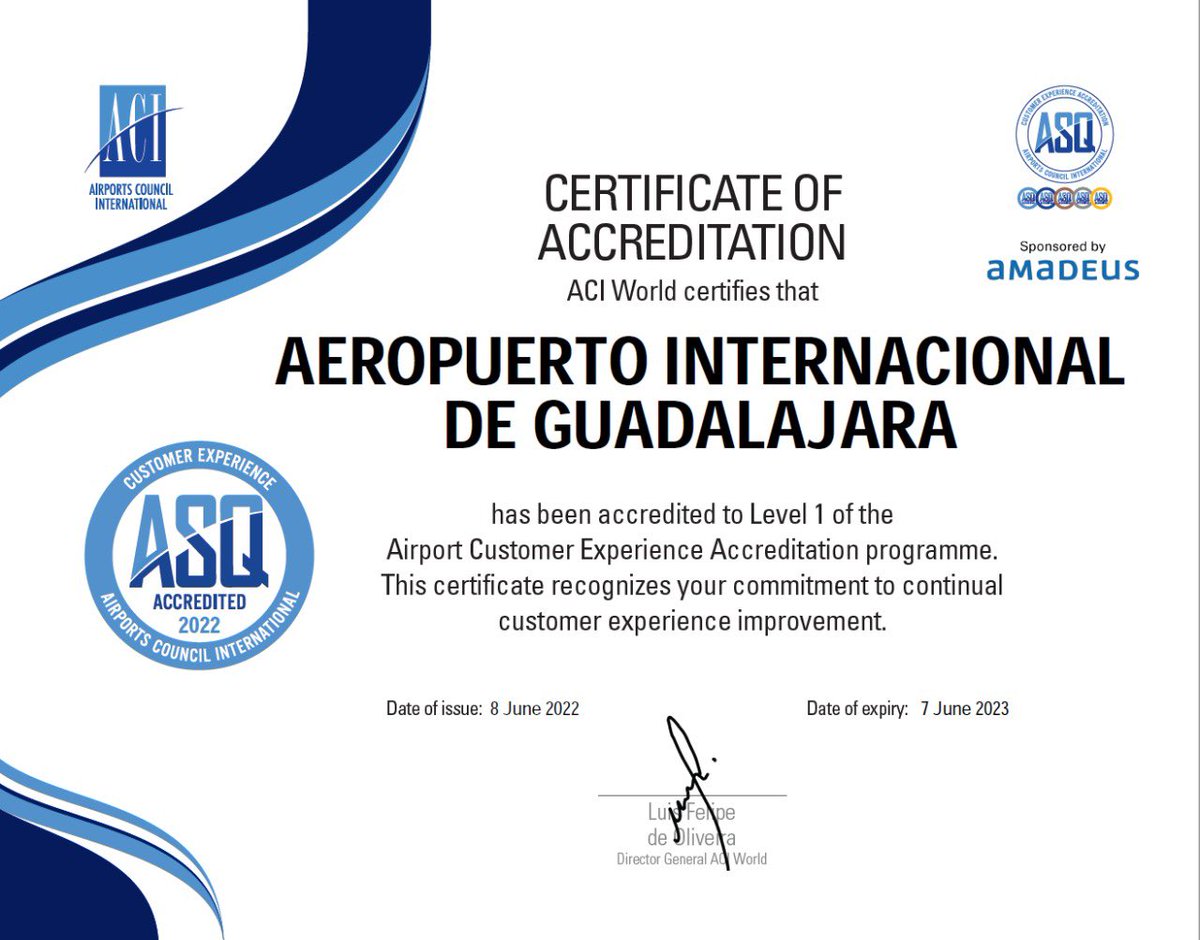 Un logro más del equipo <a href="/Aeropuerto_GDL/">Aeropuerto Internacional de Guadalajara. IATA: GDL</a> estamos comprometidos a que nuestros usuarios tengan la mejor experiencia de viaje al transitar por nuestras instalaciones, las obras hoy en desarrollo tienen ese fin #PlanGuadalajara2026 ✈️✈️ <a href="/aeropuertosGAP/">Grupo Aeroportuario del Pacífico</a>