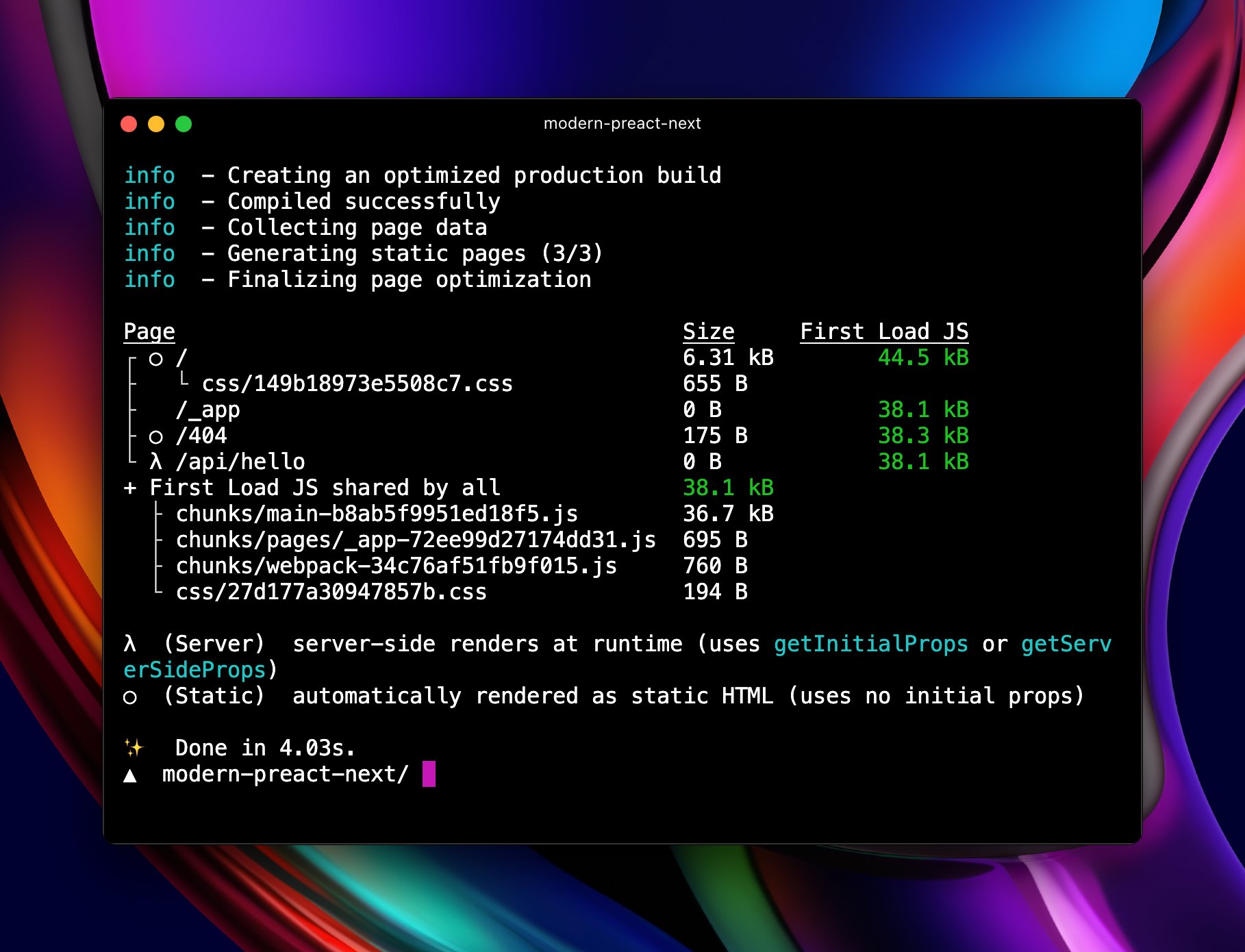 Lee Robinson on Twitter: "@amacarthur @zachleat @remix_run @nextjs @preactjs Next.js + Preact + only shipping modern JS drops this quite a bit. Shown below: a few lines changed in `next.config.js` and adding ` Lee Robinson on Twitter: "@amacarthur @zachleat @remix_run @nextjs @preactjs Next.js + Preact + only shipping modern JS drops this quite a bit. Shown below: a few lines changed in `next.config.js` and adding `