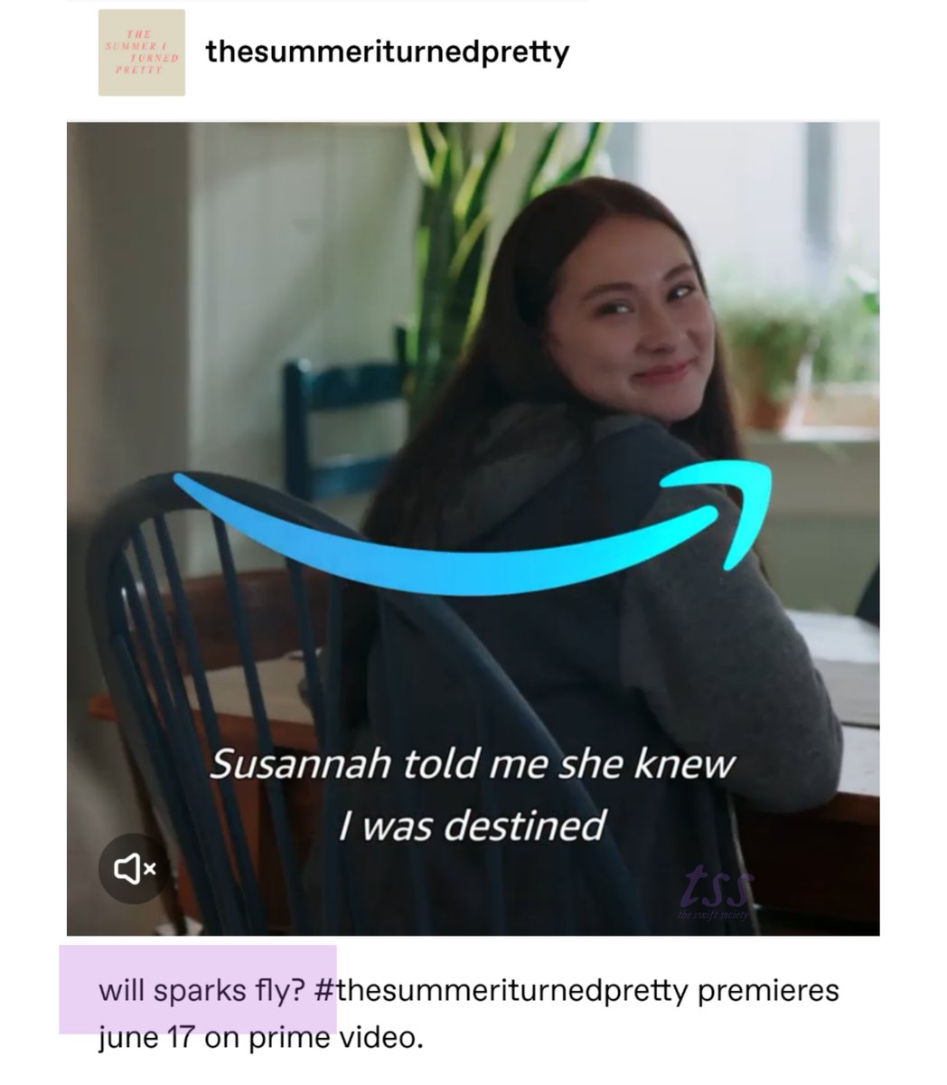 🚨| #TheSummerITurnedPretty Official Page used "Sparks Fly" in their Tumblr caption 👀

— The author hinted days ago that another song would be in the series.