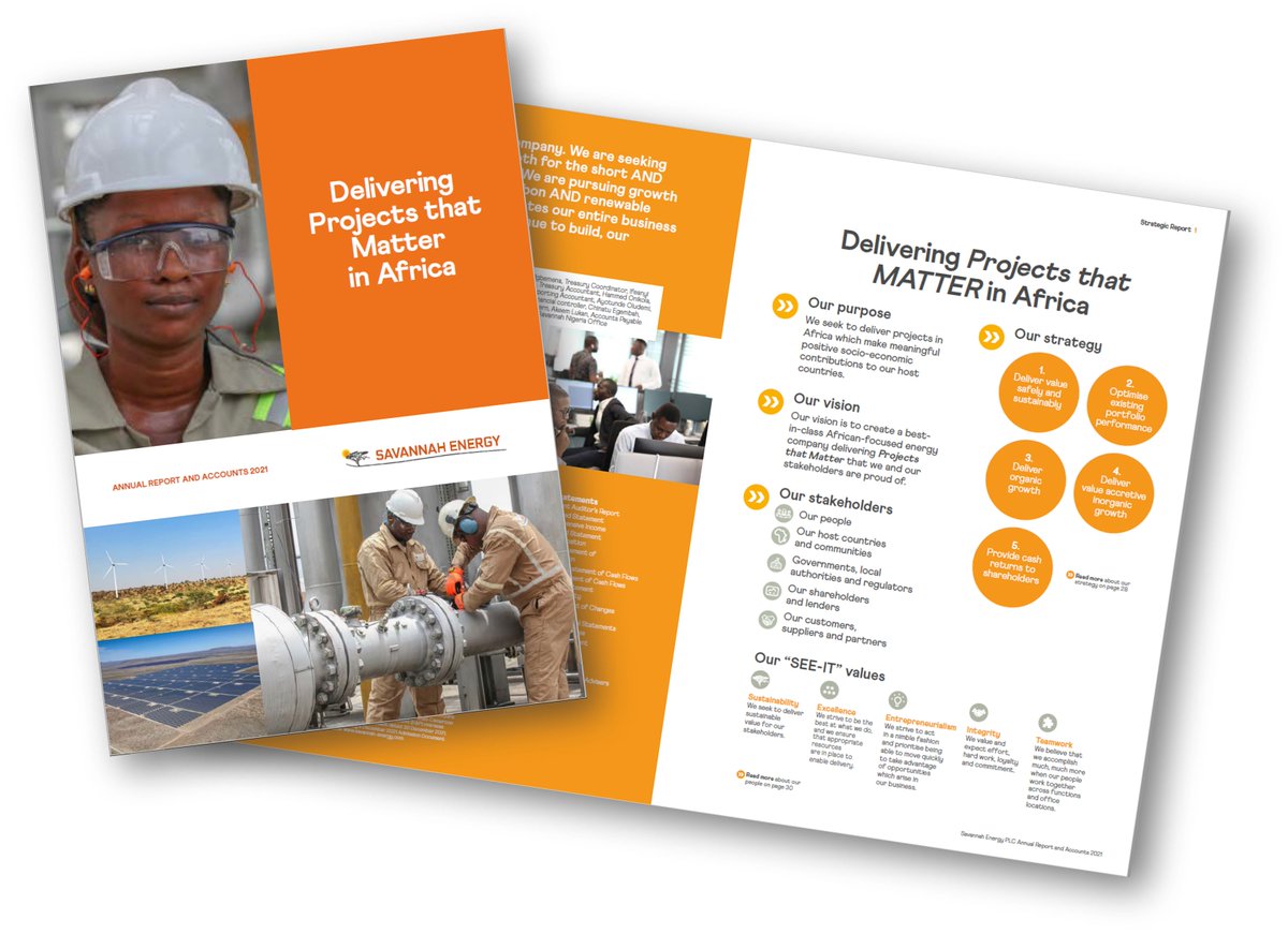 We are pleased to announce the publication of #SavannahEnergy's 2021 Annual Report &amp; Accounts – Delivering Projects that Matter in Africa.

Read it here: bit.ly/3tne9Me

#Gas #Oil #Niger #Nigeria