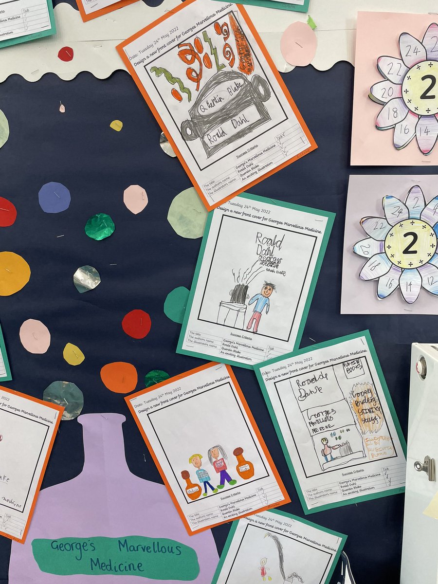 sword_miss's tweet photo. After reading George’s Marvellous Medicine, Prep 2 were challenged to design a new front cover for the book 📚 https://t.co/OsqMiJbdys