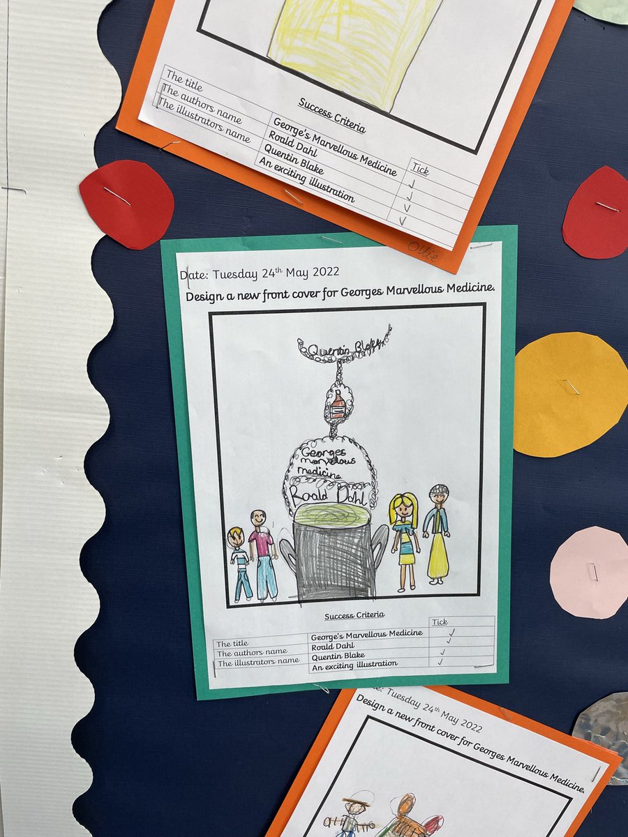 sword_miss's tweet photo. After reading George’s Marvellous Medicine, Prep 2 were challenged to design a new front cover for the book 📚 https://t.co/OsqMiJbdys