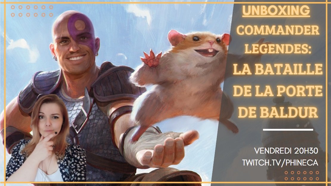 Phineca1's tweet photo. Hey la compagnie !
Comme annoncé hier soir pendant le live, vendredi on se retrouve pour un Unboxing de la nouvelle extension de Magic !
J'ai hâte de vous retrouver et de découvrir ce qu'on va ouvrir !
#mtg #twitchfr #magicthegathering #baldursgate #Unboxing https://t.co/mVrmFCBVFZ