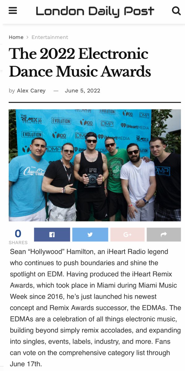 LOVE the London Daily Post, thank you Alex for the hit 🔜 bit.ly/3tlYnRW - #EDMAwards <a href="/dmusicpool/">Digital Music Pool</a>