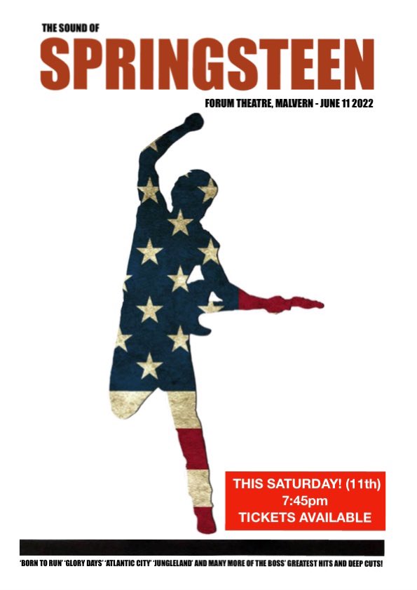 sospringsteen's tweet photo. @MalvernTheatres this Saturday. 
@WhatsOnWorcs @malvernlocal 
#theboss #springsteen #uktheatre #malvern #Worcestershire https://t.co/hpO7pfACN8
