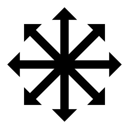 DannyBoyCrump's tweet photo. My first thought was Michael Moorcock's symbol for chaos from the Eternal Champions stories. Also popularized by fantasy games such as D&amp;D and anarchist elements of the punk scene. https://t.co/yKIH6K6A5a