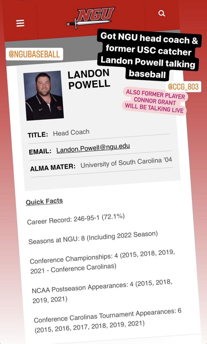 A Wednesday night at <a href="/tinroofcolumbia/">Tin Roof Columbia</a> you won’t want to miss.

Join us as former #Gamecocks catcher and current NGU head coach Landon Powell calls into the show!

Live from 6:00-8:00 and streaming live on Facebook, YouTube, Twitter &amp; Twitch!

Let’s get it!
