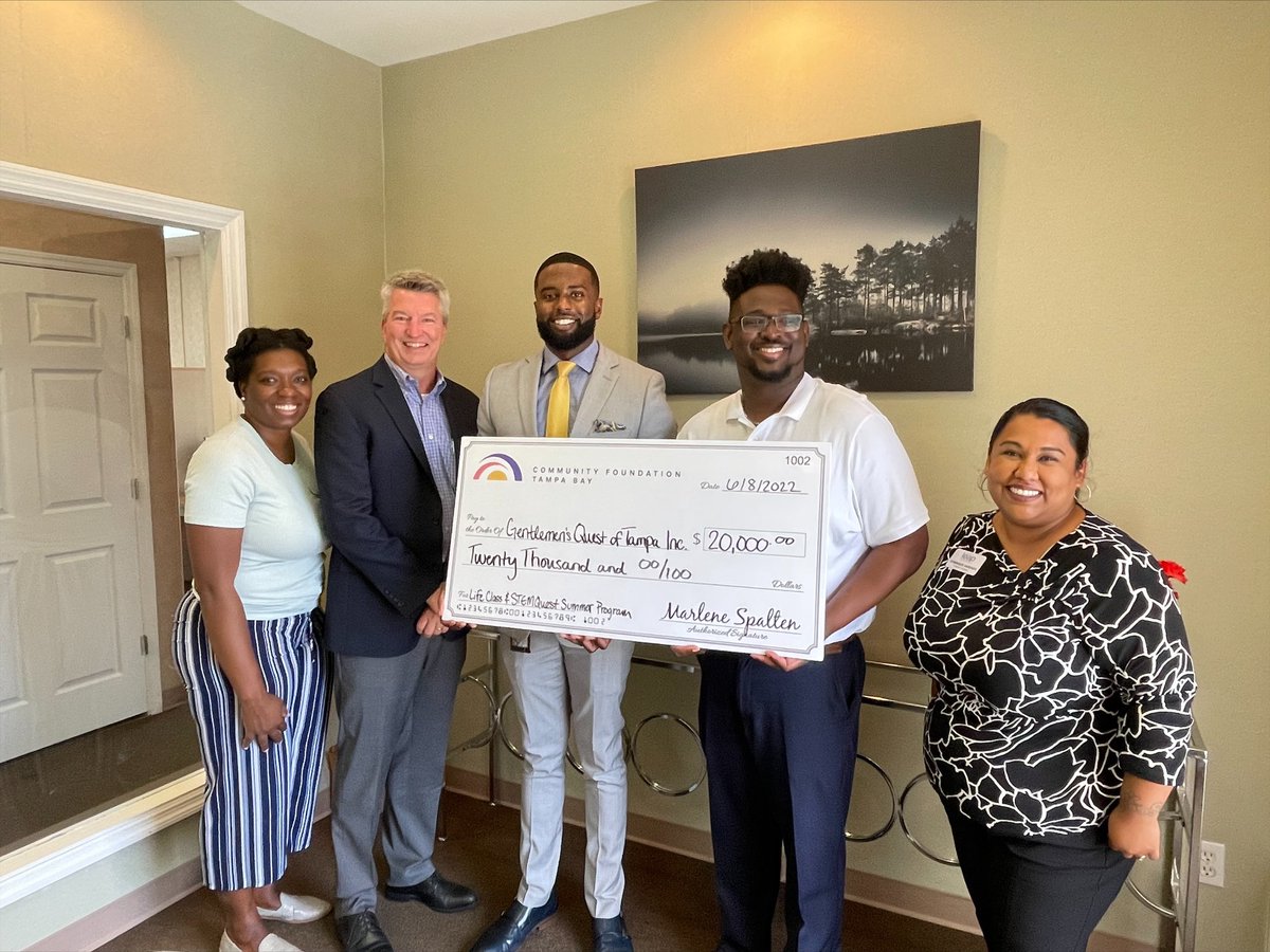 GentlemensQuest's tweet photo. Thank you @CFTampaBay for awarding us a $20,000 grant to meet the needs of our youth! #GQTampa #Grant #cftampabay #cftb #meetingneeds #stem https://t.co/fqgZX1V1Wd