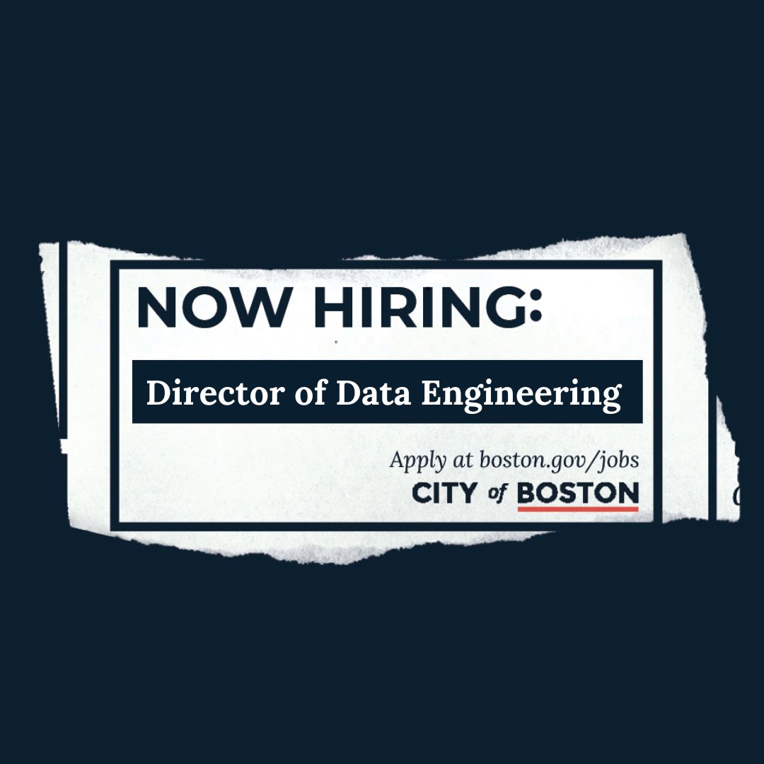 DoITBoston's tweet photo. #ISO: Director of Data Engineering
If you are passionate about providing technical leadership and expertise as we develop and expand our data infrastructure, then we are looking for you!
To apply: https://t.co/SJwi1BQr9B
#BostonTechJobs #DataEngineering #BostonTech https://t.co/FYEIVXw68f