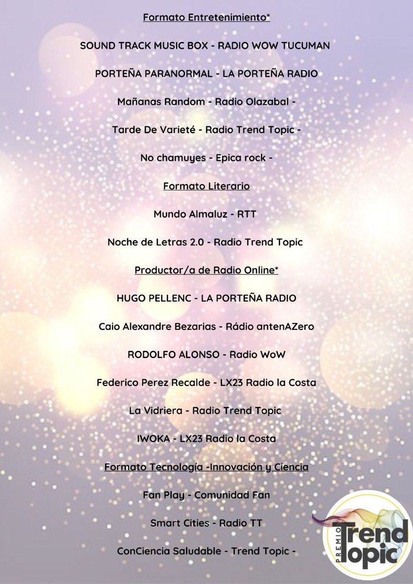 TrendTopicOk's tweet image. ¡Ya comenzo la #EtapadeVotación! lleva al podio ganador tu producción favorita👉premiostrendtopic.com.ar/web/ ¡Suerte para cada participante! #NominadxsTT #PremiosTT