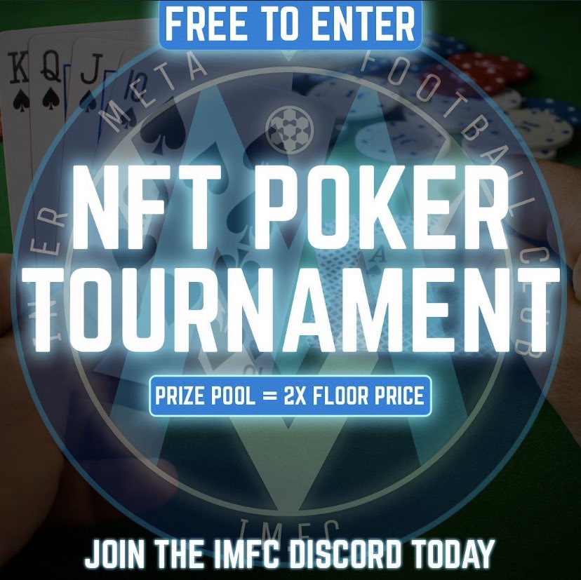 ♦️ 9.30PM GMT WE ARE ON THE TABLES ♦️

Not long to go until we go LIVE with our weekly Poker Tournament. 

We are getting some great numbers showing up every week. 

3 X FLOOR PRICE PAYOUT 👀

play.clubgg.net/dlink/FqVrUjaH…

#NFT #NFTPoker #Tournament