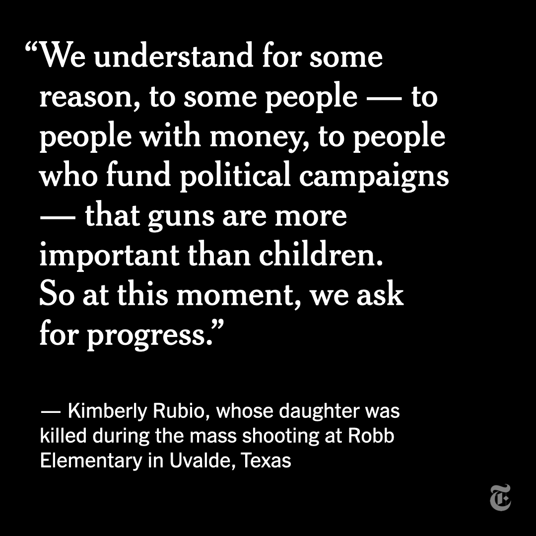 nytimes's tweet photo. Those from Uvalde, Texas, shared emotional testimonies during a House hearing on gun violence, hours before the lawmakers were scheduled to vote on a package of gun control measures, including prohibiting sales of semiautomatic rifles to people under 21. https://t.co/OAIyd6GZYf https://t.co/h6f0uywkx6