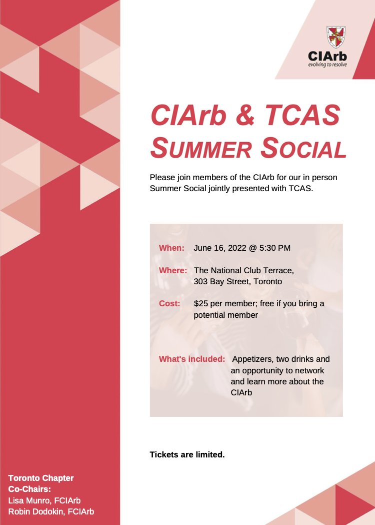 Our Toronto Chapter is pleased to invite you to our first social event of the year! Come join us and TCAS next Thursday at The National Club. 

REGISTER NOW: conta.cc/3NBHACe

Bring a guest and tickets will be free. Enter the discount code 'POTMEMBER' at checkout.