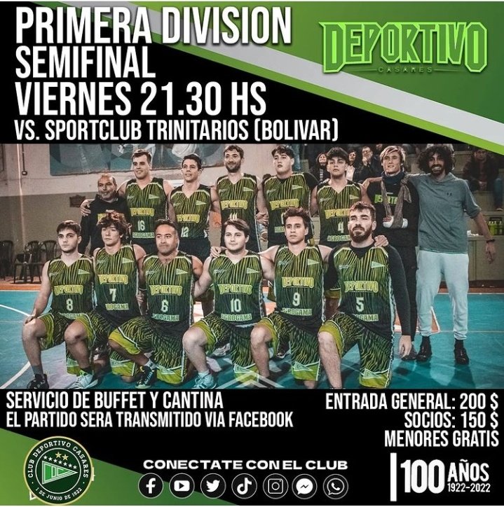 Se viene la revancha vs Trinitarios de Bolivar. El verde busca igualar la serie para seguir con vida en el torneo ante uno de los máximos candidatos.

#VamosLosPibes💚🏀🔥
#VamosVerde💪🇳🇬