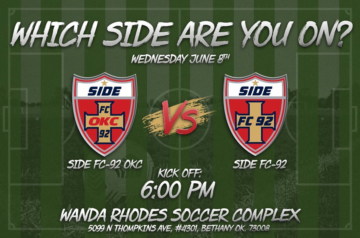 OKCSideFC's tweet image. As of right now, tonight's match is good to go! The rain has finished and it's looking like a lovely early summer evening - perfect for some soccer! #onside #stayonside.