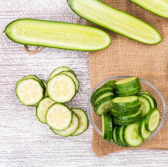 Though thought to be a vegetable, cucumbers are considered a fruit. Cucumbers are low in calories and full of good nutrients. They are made up of about 96% water, making them ideal for hydration &amp; weight loss. To get more tips, subscribe to our newsletter! conta.cc/3MwHhY2