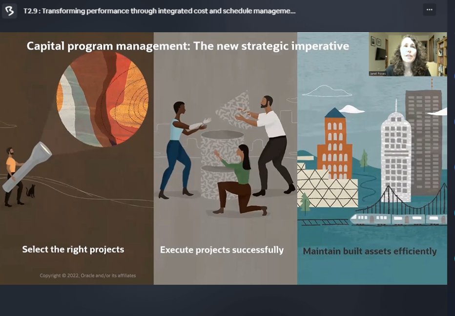 PCE_Virtual's tweet photo. 🟢 What's happening now?

Currently, we have Janet Poses, from Oracle presenting “Transforming performance through integrated cost and schedule management" &amp; Jim Zack from James Zack Consulting, LLC presenting "Megaprojects &amp; disputes - lessons learned”. https://t.co/uXbJIQf91b