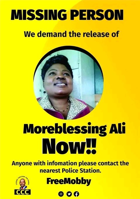 rukwezaj's tweet photo. DAY 15
CCC activist Moreblessing Ali is still missing. She was last seen on 24 May when she was attacked and abducted by a ZANU PF mob led by Pius Jambo in Nyatsime in Chitungwiza. Her whereabouts are still unknown following her abduction 15 days ago. 
#BringBackMoreblessing https://t.co/jklZp1G0hX