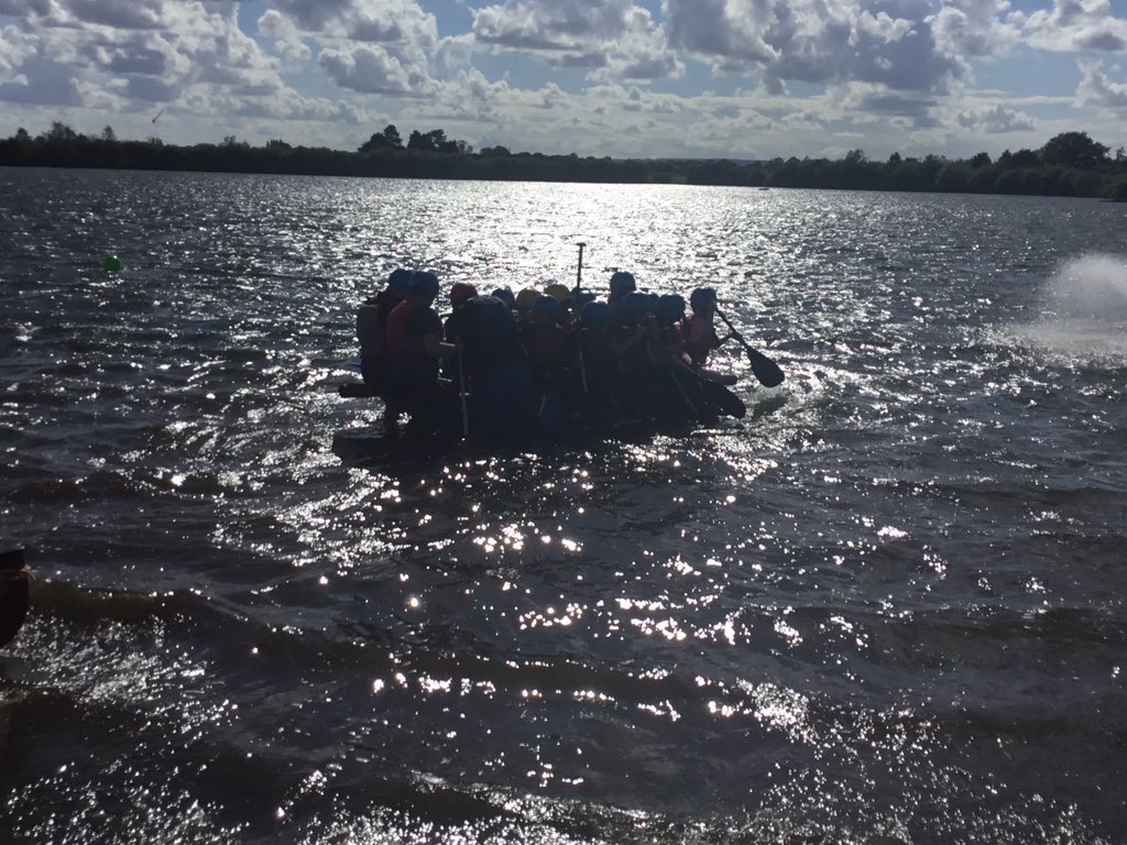 stjosb30school's tweet image. Raft building - started so well, ended in chaos. Unfortunately Mr G &amp;amp; Mr C may have ‘imbalanced’ it upon boarding the vessel. Kids loved it, and safely on land again!