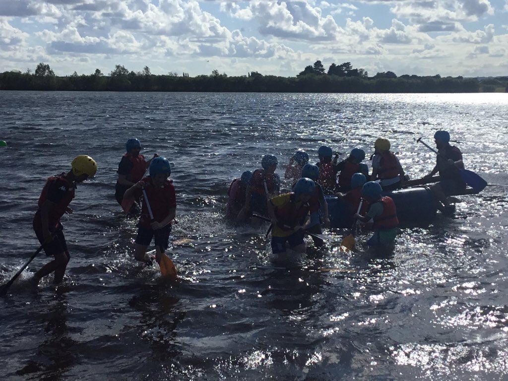 stjosb30school's tweet image. Raft building - started so well, ended in chaos. Unfortunately Mr G &amp;amp; Mr C may have ‘imbalanced’ it upon boarding the vessel. Kids loved it, and safely on land again!