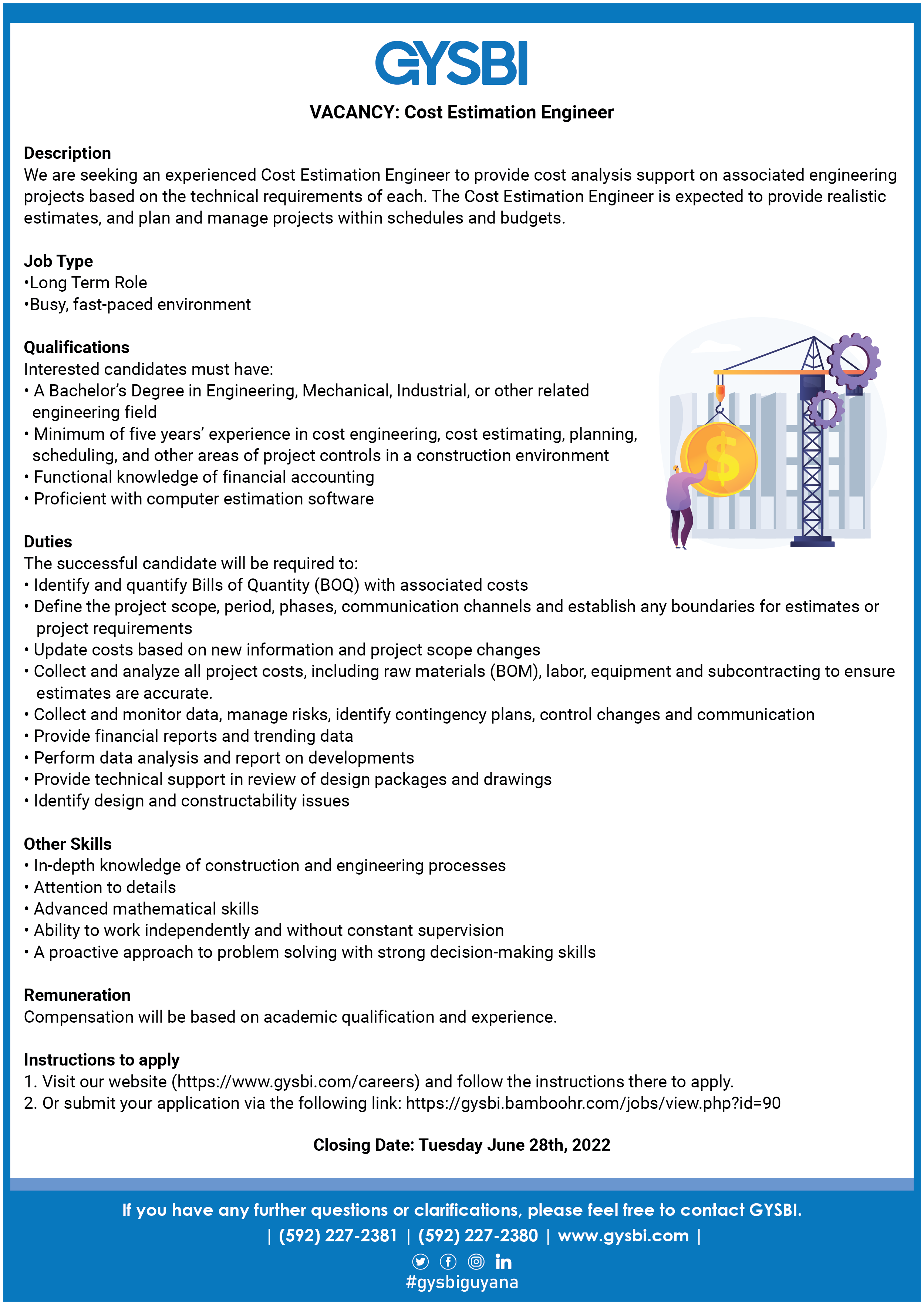 Roles and responsibilities of estimation engineer in construction