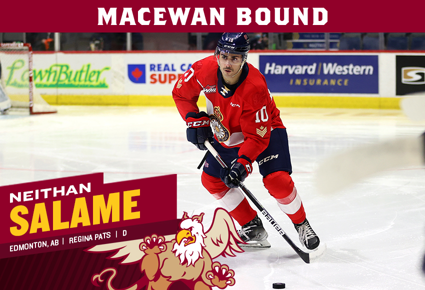 MacEwanGriffins's tweet photo. M🏒| RECRUIT
@MacEwanHockey is pleased to welcome @WHLPats D Neithan Salame to @MacEwanU for the 2022-23 @CanadaWest @USPORTS_Hockey season!
#GriffNation
📷 Keith Hershmiller Photography

STORY➡️https://t.co/wjV9zSxctY https://t.co/rF2BNKoA50