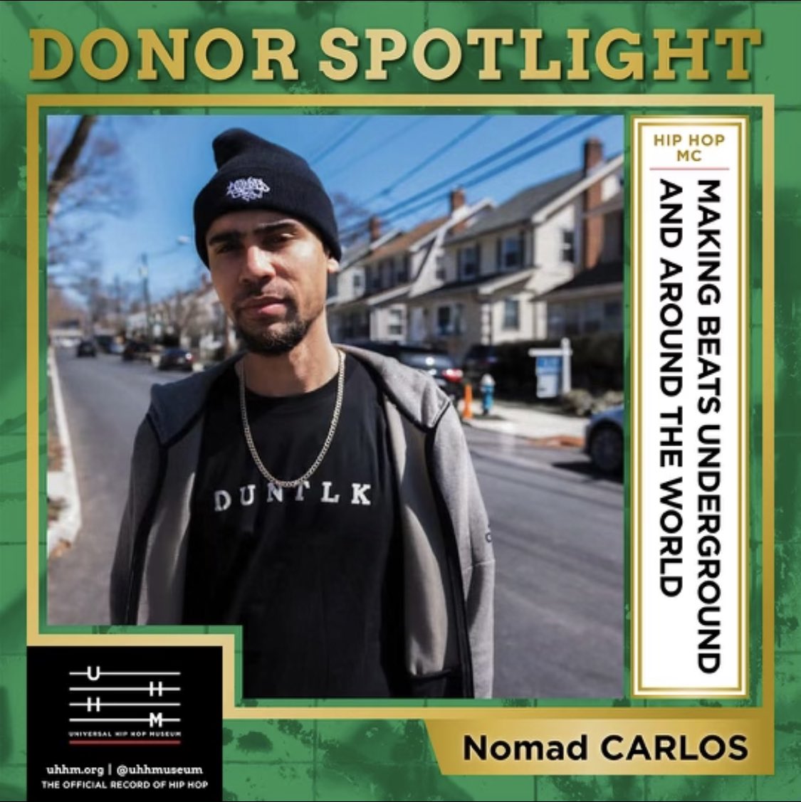Our latest Donor Spotlight showcases how Hip Hop is Universal. From Jamaica 🇯🇲 to New York, Nomad Carlos is making sure the “First Coast’s” history is preserved by making an amazing donation of his music to the UHHM Archives &amp; Collections. 
#UHHM2024 #KnowYaHipHop
#DonorSpotlight