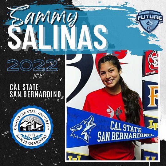 FutureFCCorona's tweet photo. Let’s give it up for @_sammysalinas on her commitment to CS San Bernardino! #buildingthefuture #eyesonthefuture #wearethefuture #thefutureisnow #balanceandmovementfitness #bamwhat💥 #socalsoccerleague #socalgirlssoccer #collegesoccer #collegesoccerplayers https://t.co/FSLEZ8GJzd