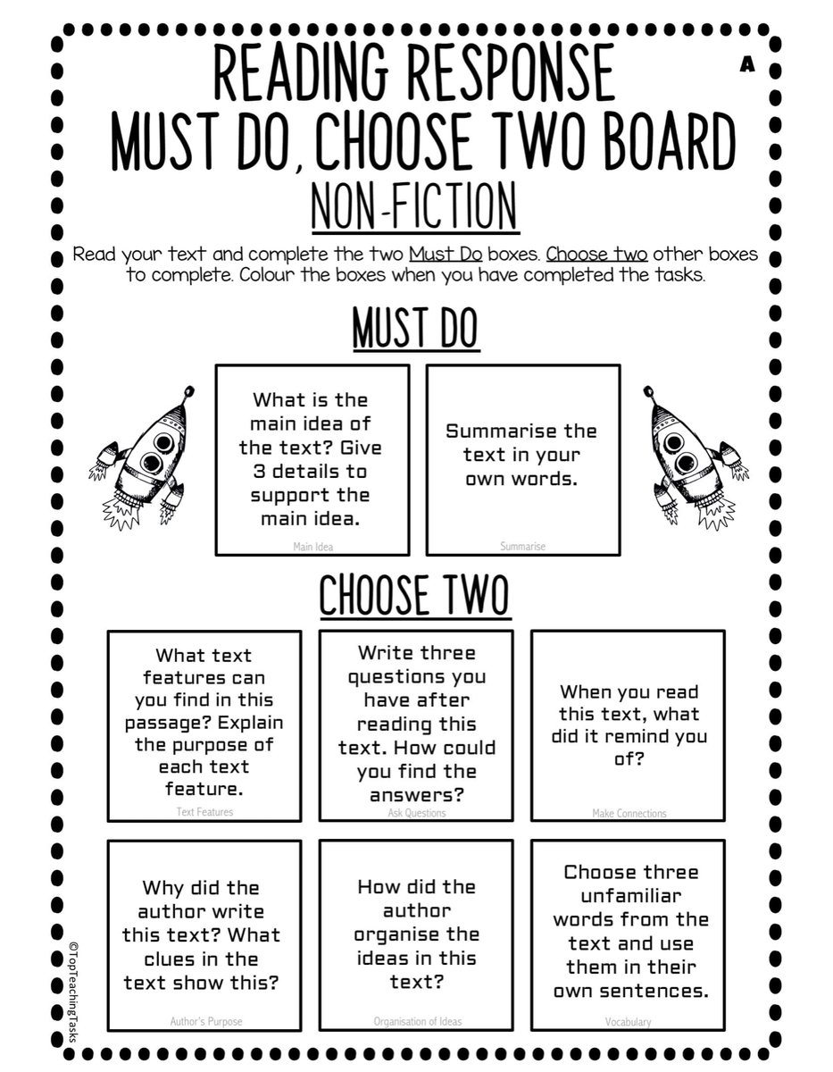 TCEA's tweet photo. Are you offering a choice in #reading response activities?

https://t.co/5JADMQx5u9 via Top Teaching Tasks
#ela #learning #edchat https://t.co/4JjTCX8AJn
