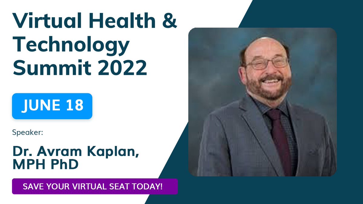 Instructor - #UCLA Fielding School of Public Health, Healthcare Consultant and Executive, Dr. Avram Kaplan, MPH PhD is speaking at the Virtual Health &amp; Technology Summit 2022!

Save Your Seat 👉 bit.ly/3H704Z1

#health #technology #metaverse #EVENT