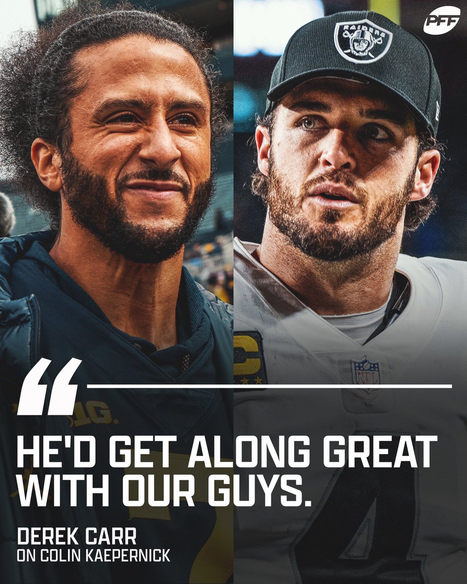 PFF's tweet photo. Should the Raiders sign Colin Kaepernick? https://t.co/zXAeaNHA3K