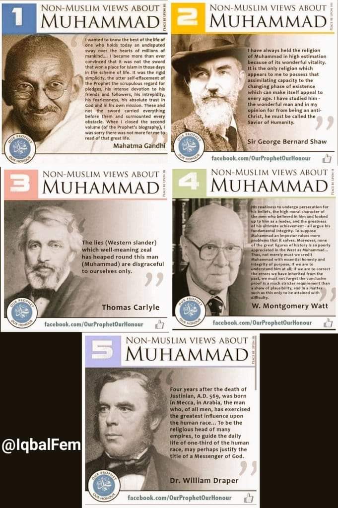 Non Muslims on Muhammad (PBUH)

#StopTargetingIndianMuslims 
#Stopinsulting_ProphetMuhammadﷺّ
