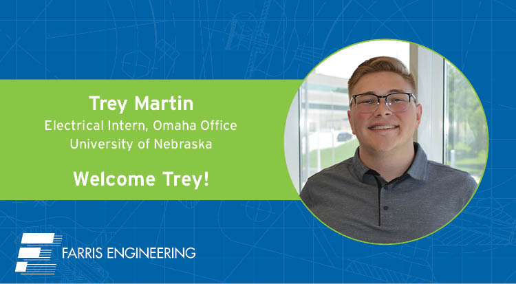 We are thrilled to welcome Trey as an electrical intern in our Omaha office! He is currently attending the University of Nebraska and seeking a Master of Architectural Engineering degree.

Welcome to the team, Trey! 🙌