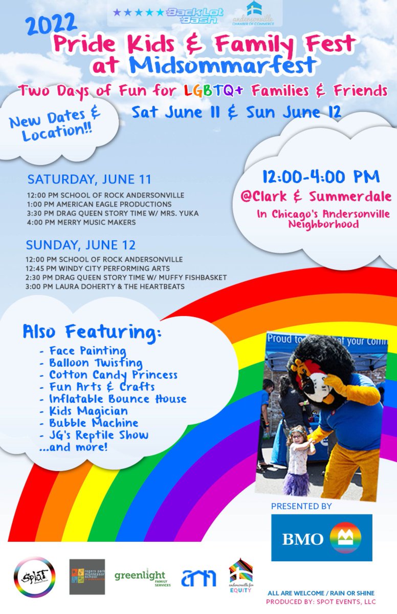 backlotbash's tweet image. 🚨New DATE June 11th &amp;amp; 12th 🚨

Our annual Back Lot Bash Family Day is now at Andersonville Midsommarfest located at Clark/Summerdale! ❤️🥰❤️