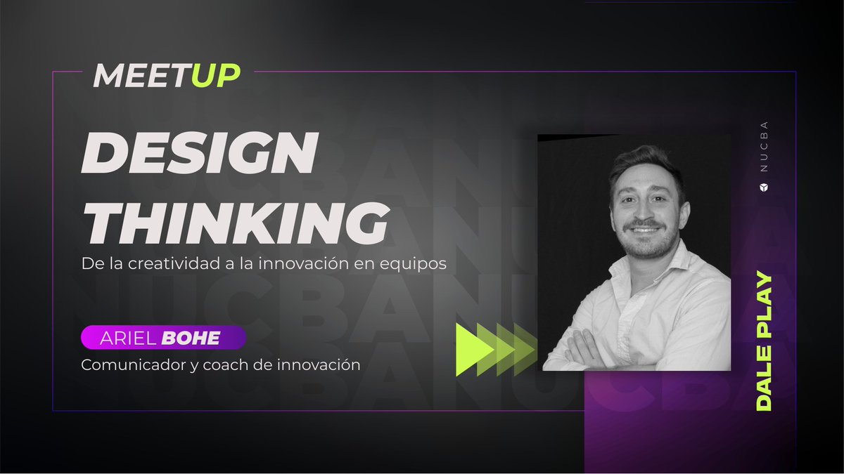 nucba_'s tweet photo. 🗓️ MAÑANA 
🕟 16:30
👤 Ariel Bohe
🖥️ DESIGN THINKING: De la creatividad a la innovación en equipos

¡ACTIVÁ EL RECORDATORIO! 📲

👉🏾 https://t.co/teFYIl31mN https://t.co/exGK7098eJ