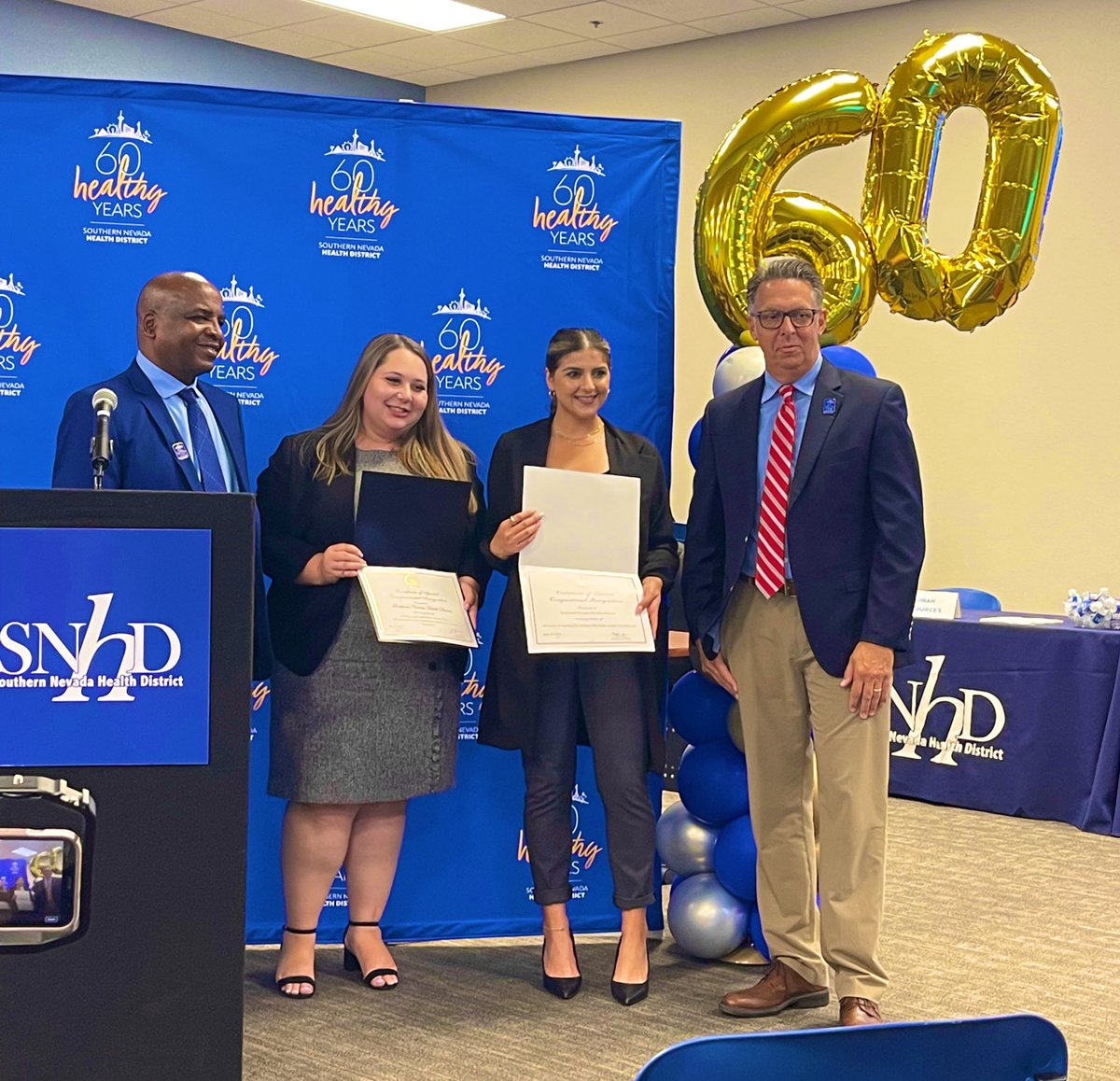 erickaaviles's tweet photo. Team @SenJackyRosen @RepSusieLee recognize and celebrate #SNHD.
Here’s to another 60 years of #health in our community. https://t.co/e4R97YOVx3