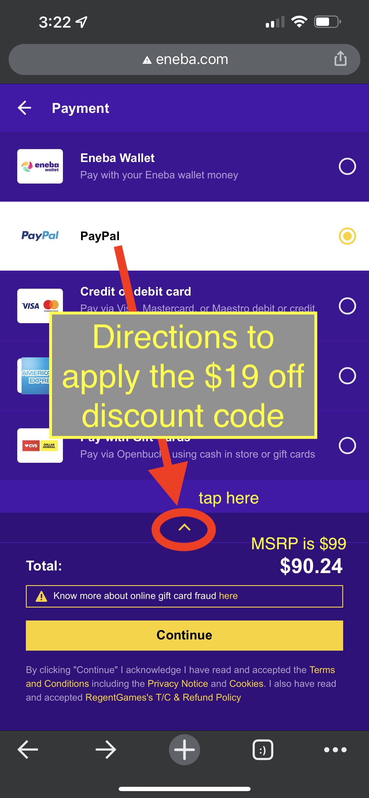 Derive Bevidst Udstyre The Shortcut on Twitter: "🍄$20 off: Get a $99 Nintendo gift card for $79  1️⃣Go to https://t.co/UaB2JpxrmG 2️⃣Add discount code: 99N *on mobile, tap  yellow ^ in middle to reveal promo field