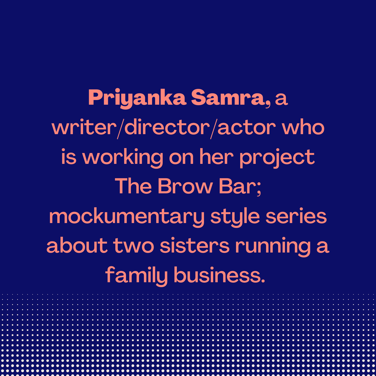 watchcpics's tweet photo. "Having the opportunity to see my vision in Brow Bar come to life is beyond magical," says Filmmaker @priyankasamra. Congratulations to Priyanka on being selected as one of the mentees for the #NextGenFilmmakerProject. We look forward to telling your story!

#Cpics #Film https://t.co/2tKHFlriZQ
