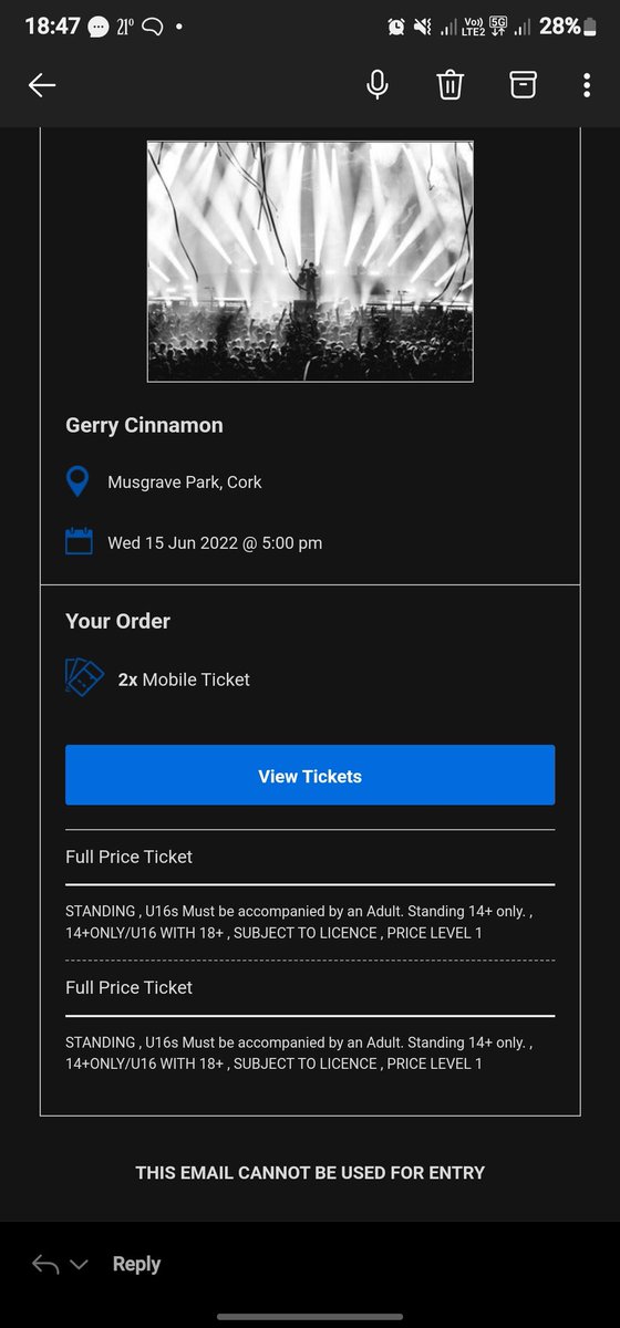 djmickh's tweet photo. @GerryCinnamon: 2x tickets for sale for 15th June, Musgrove Park, Cork, Ireland - so gutted I can't make this one but hopefully someone can.... 🎫 https//www.twickets.live/block/534242392630137,2 #GerryCinnanon #twickets https://t.co/q7tctKhEXQ
